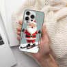 Funda con tema de Papá Noel esquiando para iPhone 15 Pro/Pro Max - OKOMALL